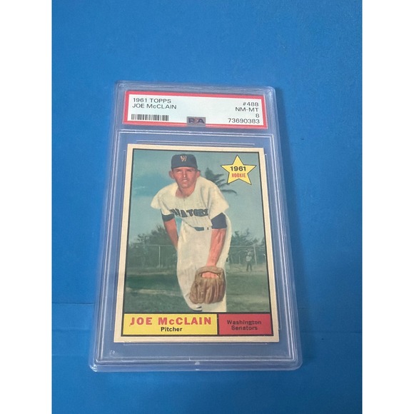 Topps Other - 1961 Topps Joe McClain #488 Rookie Card PSA 8 NM-MT Washington Senators